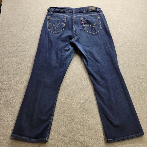 Levi's 529 Jeans Women's 32 Blue Curvy Bootcut Mid Rise Stretch Dark Wash Denim - Picture 2 of 9